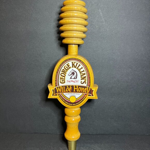 VTG George Killian's Wilde Honey Ale Wooden Beer Tap Handle Knob Barware 11.25" - Picture 1 of 8